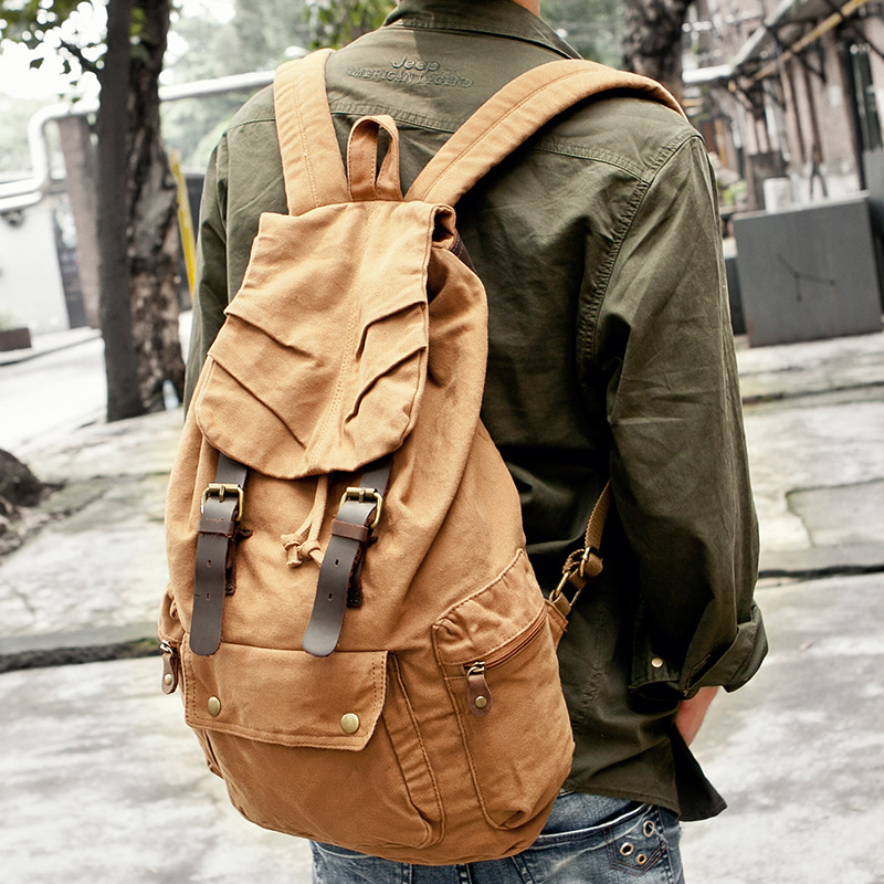 Ransel Kanvas Kapasitas Besar, - Canvas Backpack Casual ulasan dan harga